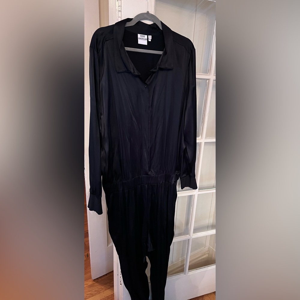 Good American satin jumpsuit